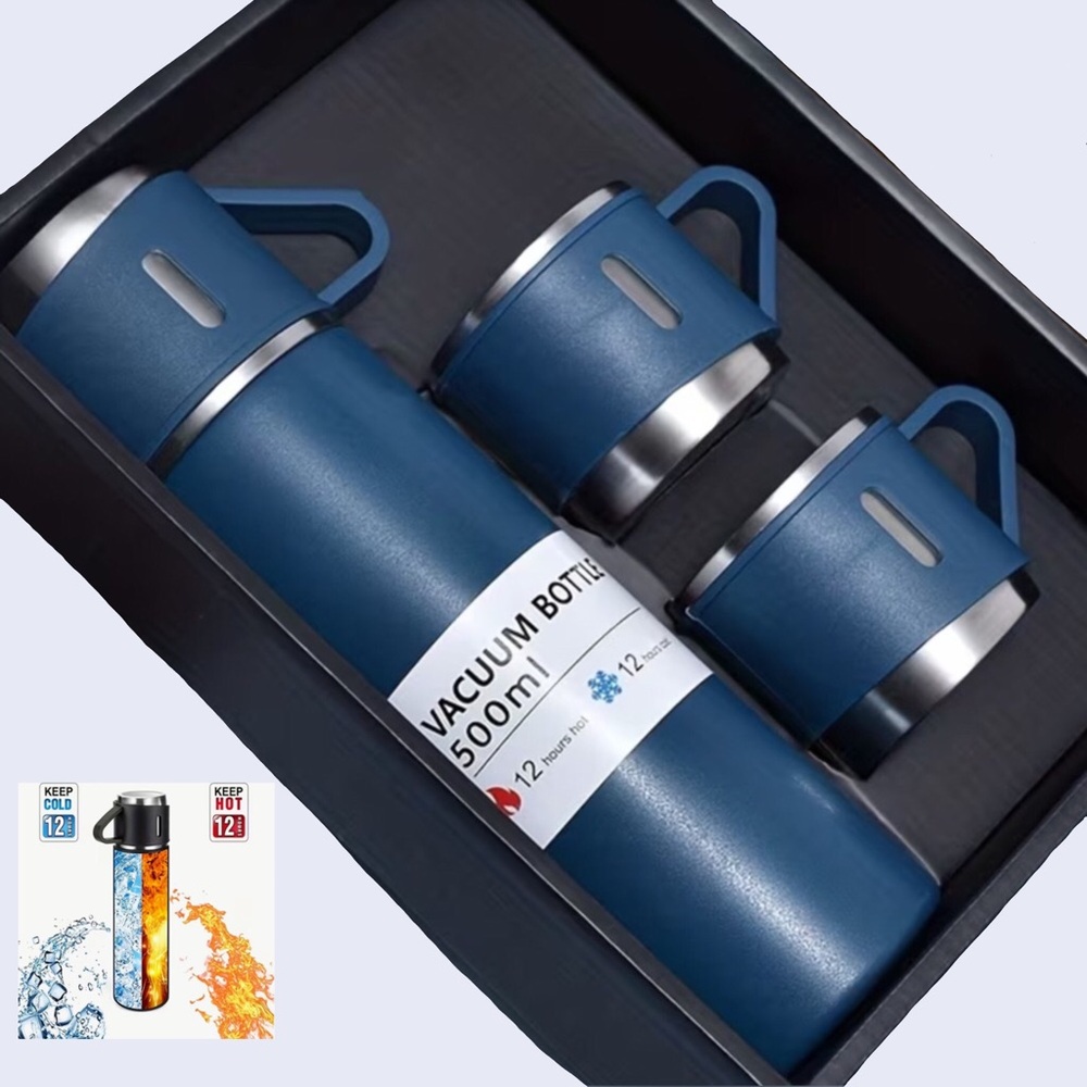 Hot/Cold Insulated Travel Mug Set with 2 Cups